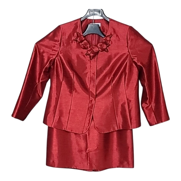 KASPER Women’s Two-Piece Suit – Size 14W ✨ Regal Red | Elegant 2PC Set ✨ - Picture 1 of 15